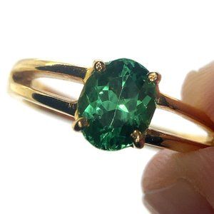 Tsavorite Garnet 1.22ct Solid 18K Yellow Gold Ring